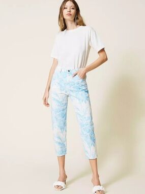 TWIN SET Blue Toile De Jouy Jeans